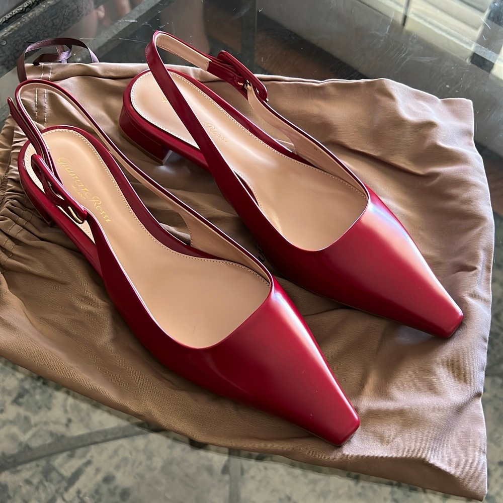 Gianvito Rossi Women's Red Calf Leather Heels Shoes Size US 8
